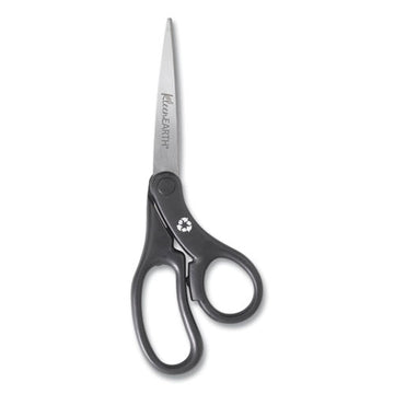 Westcott® Kleenearth Basic Plastic Handle Scissors, 8" Long, 3.1" Cut Length, Black Offset Handle freeshipping - TVN Wholesale